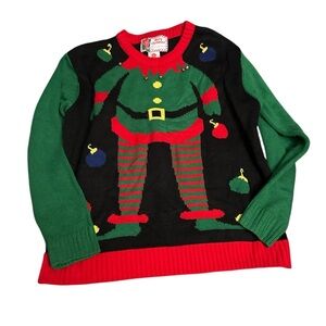 Holiday Elf Sweater - Green and Red
